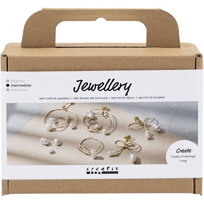Mini Kit de manualidades Joyas, Pendientes de alambre, dorado/plateado, 1 paquete