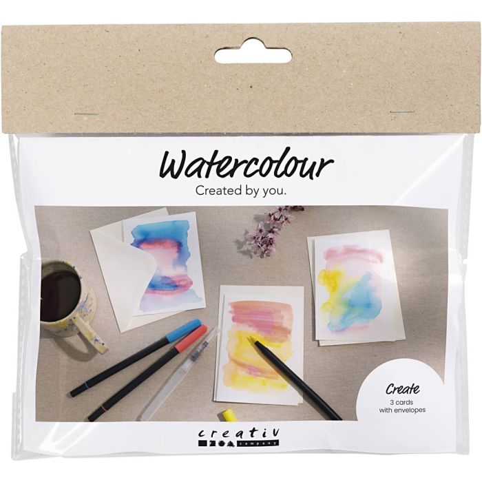 Mini Kit de manualidades Acuarelas, Tarjetas y sobres, 1 paquete