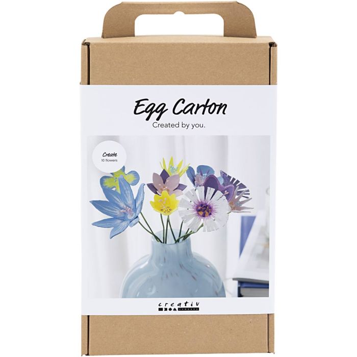 Kit de Manualidades de Flores con Hueveras, colores pastel, 1 paquete