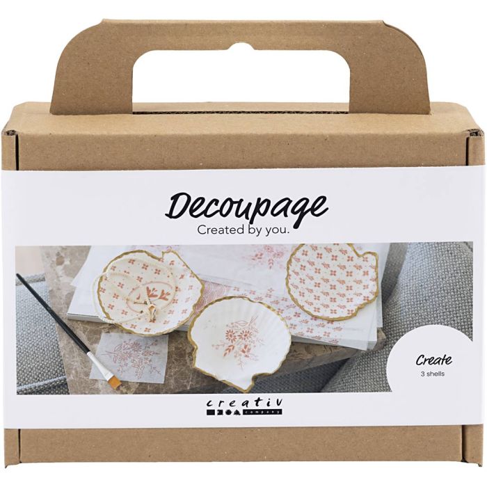 Kit de Manualidades Decoupage, Conchas de mejillones, rosado suave, 1 paquete