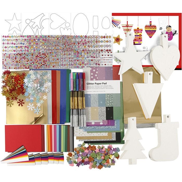 Kit de decoraciones navideñas, surtido de colores, 1 set