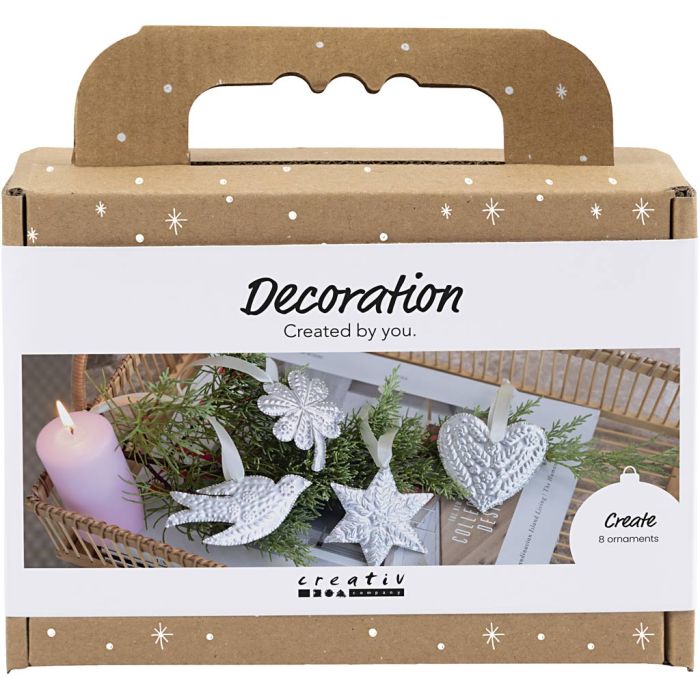 Mini kit de manualidades de Decoración, Decoración navideña, plata metalizada, 1 paquete