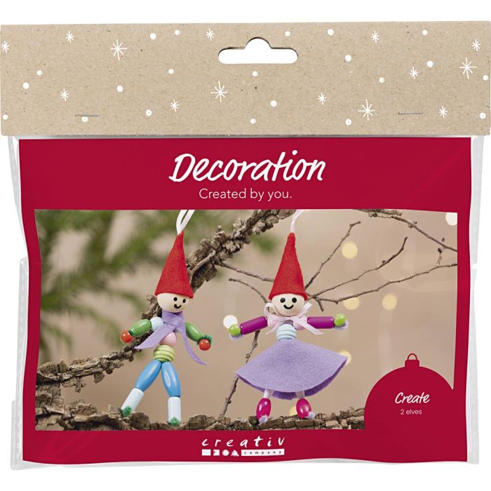 Mini kit de manualidades de Decoración, Elfos navideños, surtido de colores, 1 paquete
