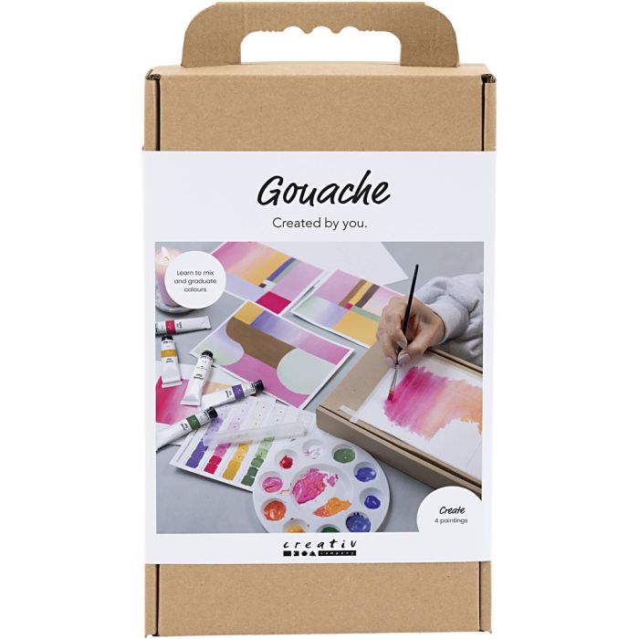 Kit de manualidades de Gouache, Cuadros, surtido de colores, 1 paquete