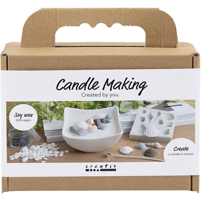 Mini kit de manualidades Fundición de Velas, Conchas marinas, gris, menos blanco, 1 paquete