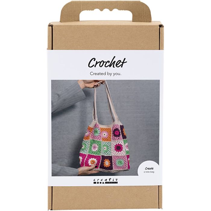 Kit de manualidades Ganchillo, Bolsa, conjunto de colores, crema, 1 paquete