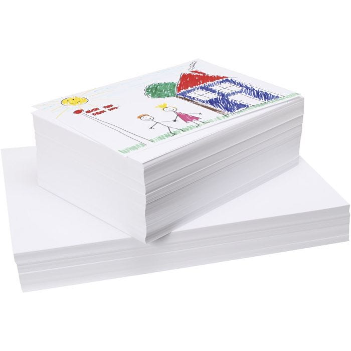 Papel de dibujo de calidad, A3,A4, 130+160 gr, blanco, 750 hoja/ 1 paquete