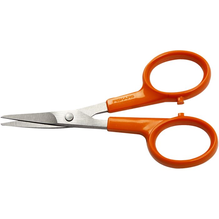 Fiskars Tijeras de Precisión Clásicas, L. 10 cm, kurvet spids, 1 ud