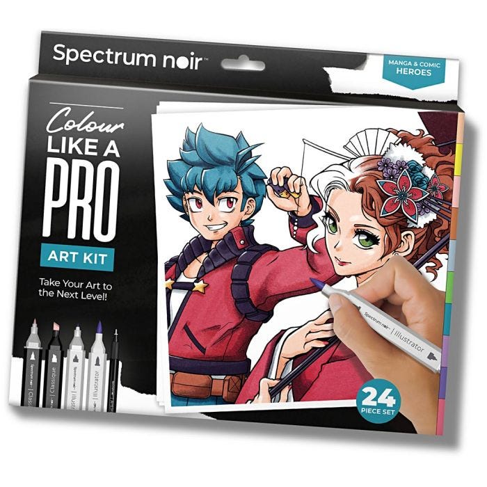 Kit de manualidades Ilustración, Héroes de manga y cómic, surtido de colores, 1 paquete