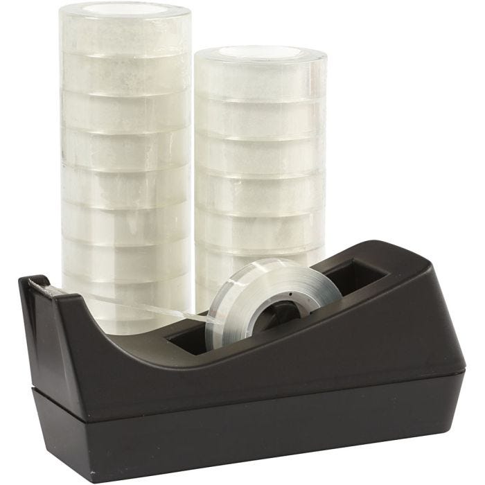 Dispensador de Escritorio y Cinta Adhesiva, A: 15 mm, 1 set