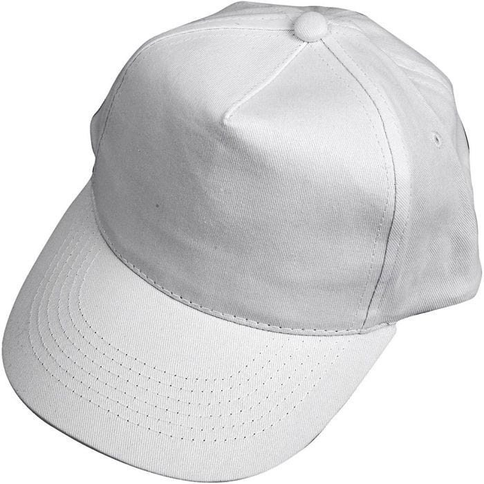 Gorra, medidas 49,5-56 cm, blanco, 12 ud/ 1 paquete