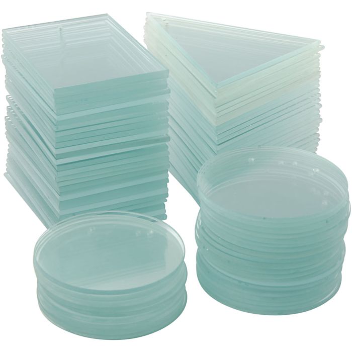 Plato de cristal, grosor 3 mm, 3x30 ud/ 1 paquete