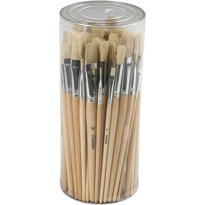 Pinceles Nature Line, medida 1+2+3+4+5+6+7+8+9+10, L. 19,5-23 cm, A: 4-17 mm, plano,redondo, 80 ud/ 1 paquete