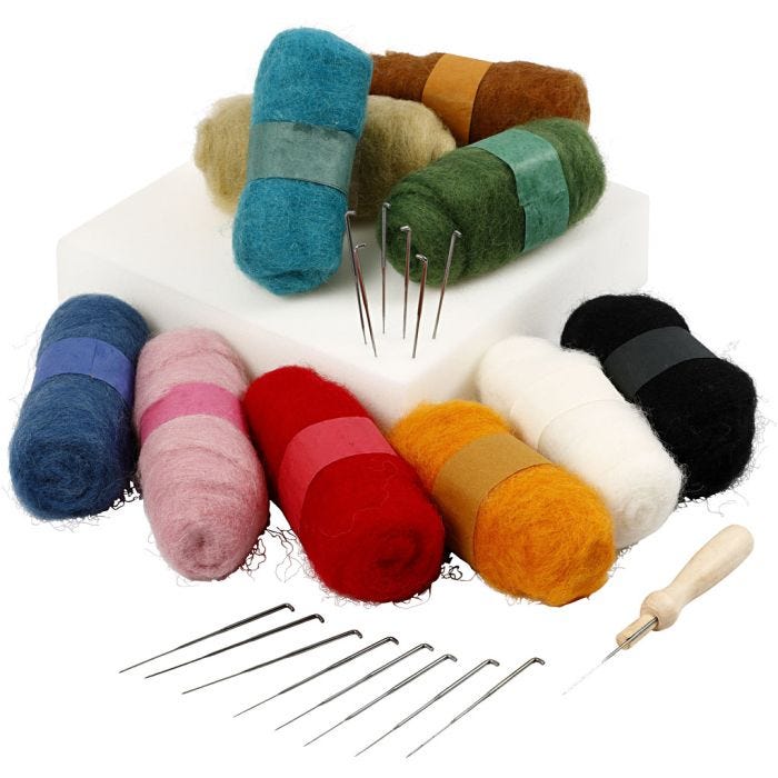 Kit de iniciación de fieltrar, surtido de colores, 1 set