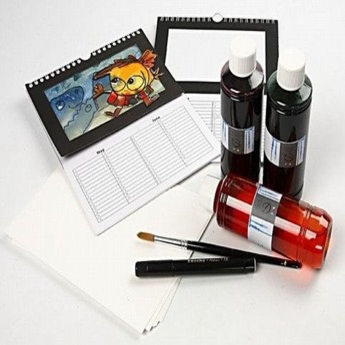 A Calendar with Watercolour