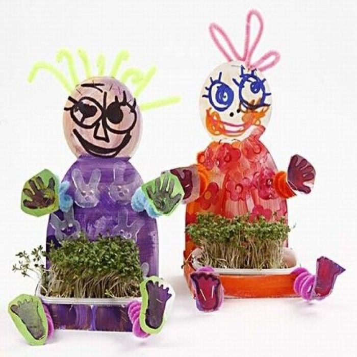 Cheerful spring-fresh cress children