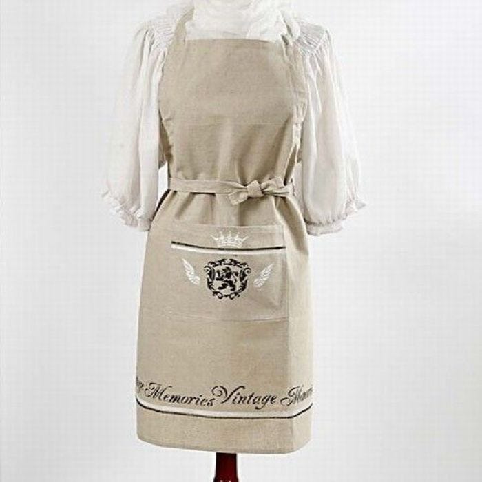 Apron with stencil print