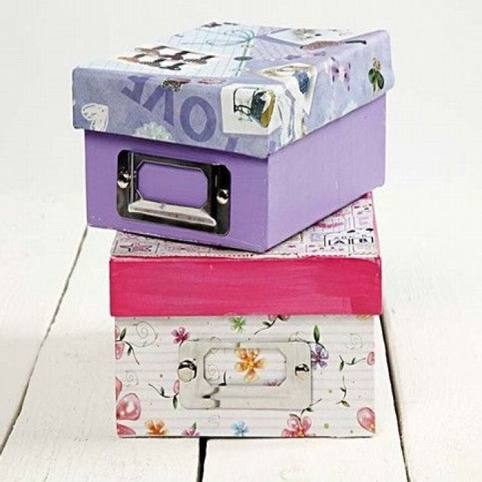 Decoupage on Cardboard Archive Boxes