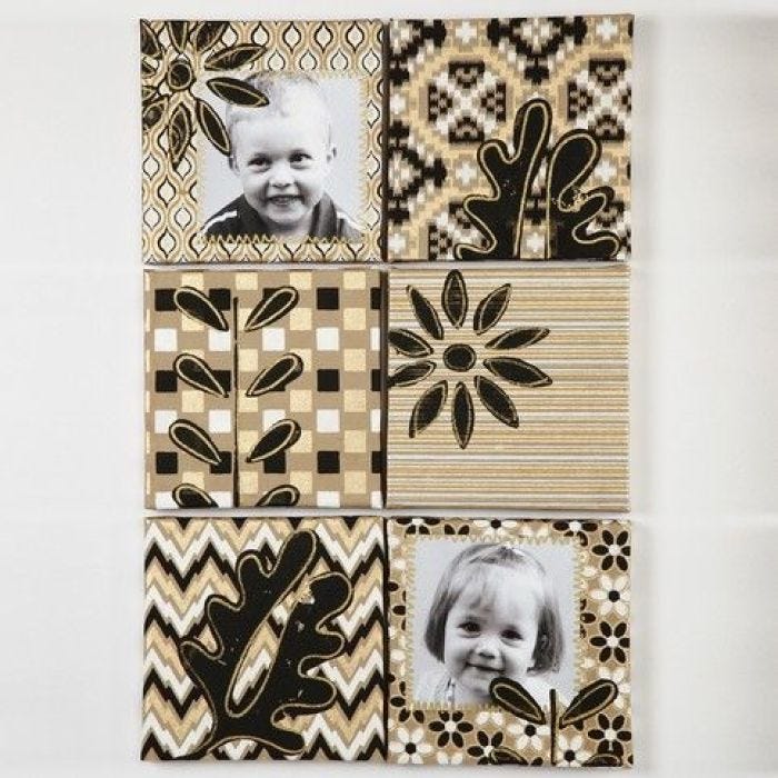 Canvases decorated with Handmade Paper