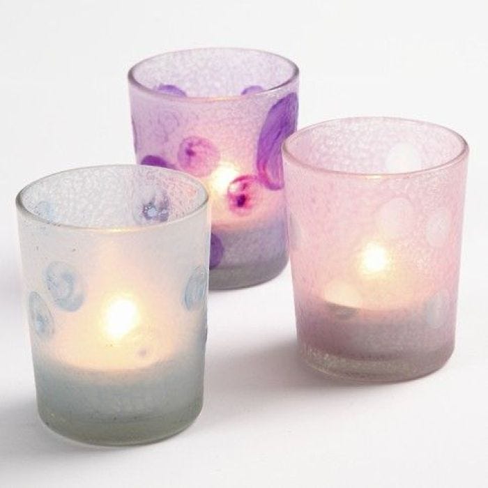 Candle Holders with Glass Frost