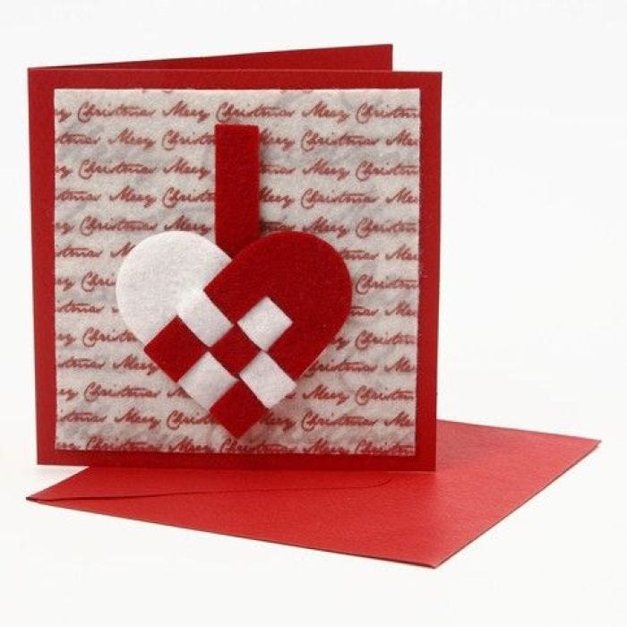 A Christmas Card with a Felt Heart