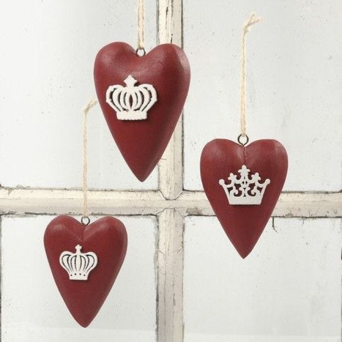 Painted Wooden Hearts