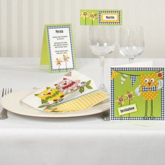 A Bright Owl on Invitation or Congratulations Greeting Cards