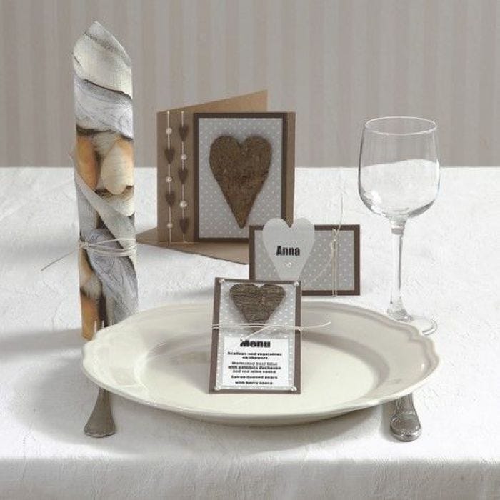 A Party Invitation and Card with a Bark Heart and Half-pearls