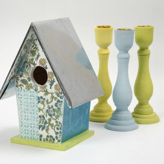 A Bird Box decorated with Handmade Paper