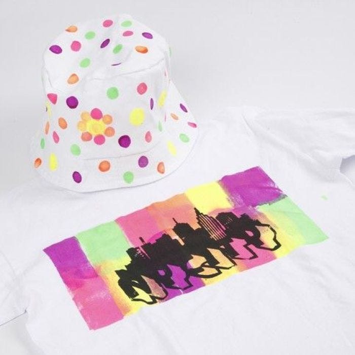 A T-Shirt decorated with Neon Textil Color Fabric Paint