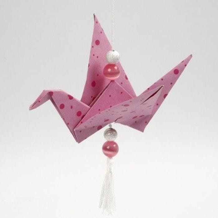 A Crane made from Origami Paper