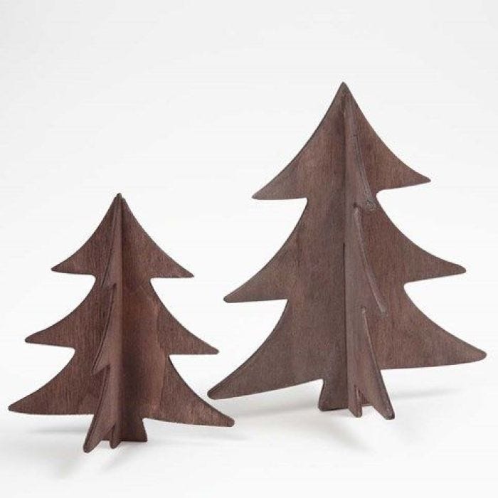 Painted Wooden 3D Christmas Trees