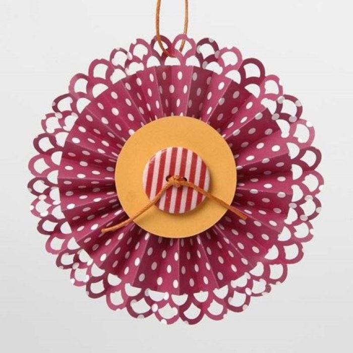 A Rosette made with Fiskars Border Punch System