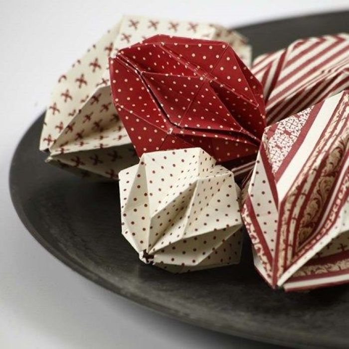 Bolas de origami con papel de diseño Copenhagen