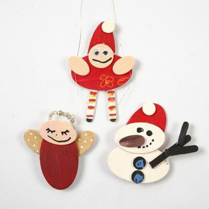 Christmas Figures made from painted Wood Mosaic Shapes