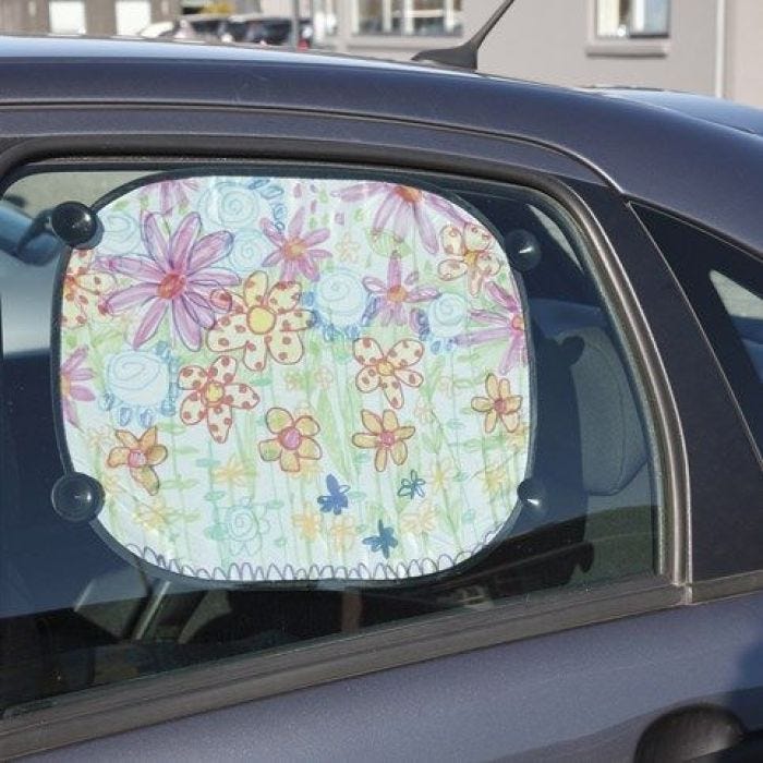 Toldos para el coche con campo de flores en rotuladores textiles