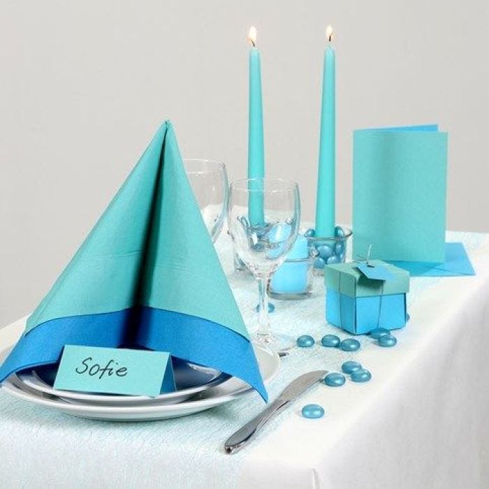 Party Inspiration with turquoise Table Decorations etc.