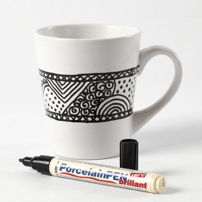 Doodling en tazas de porcelana