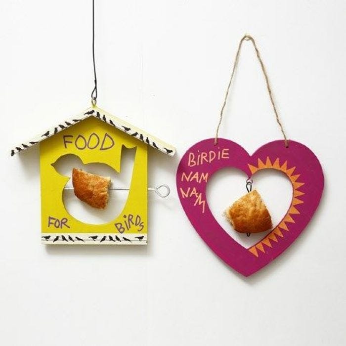 Decorated wooden Bird Feeding hanging Decorations