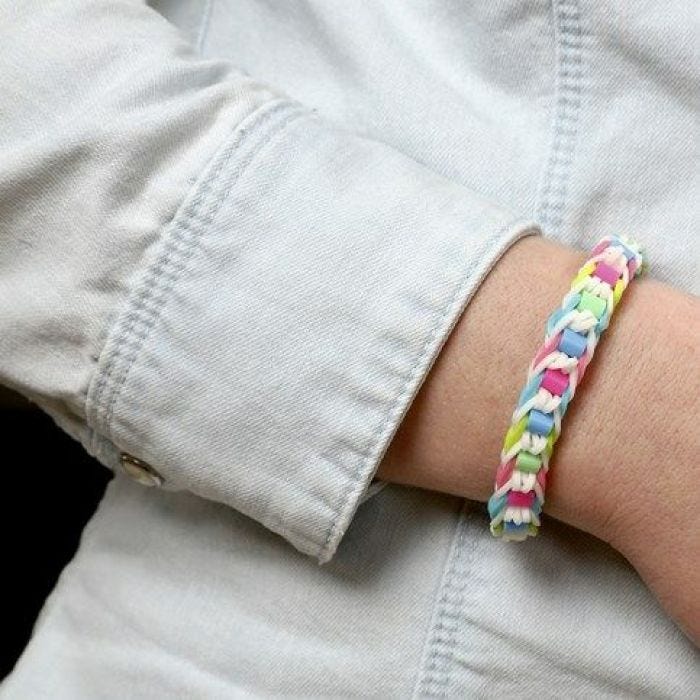 A Bracelet with Nabbi Fuse Beads on a Rainbow Loom