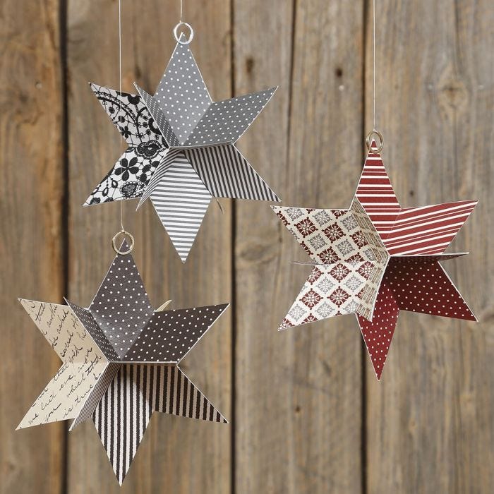 Estrella 3D troquelada con papel de la colección de Vivi Gade Design Paper