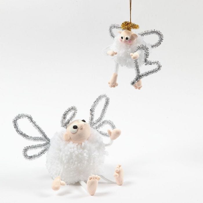 Un ángel Pom-Pom con Silk Clay y limpia pipas