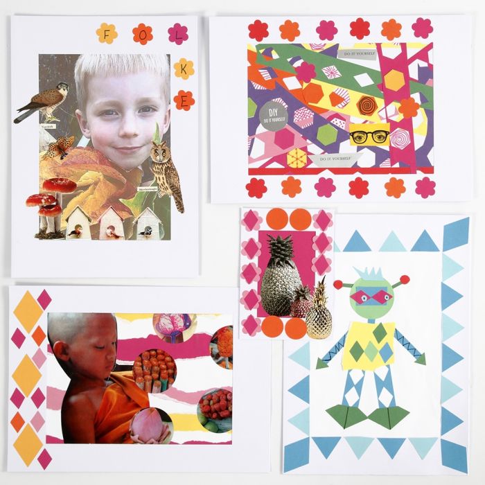 Un collage con diseños perforados