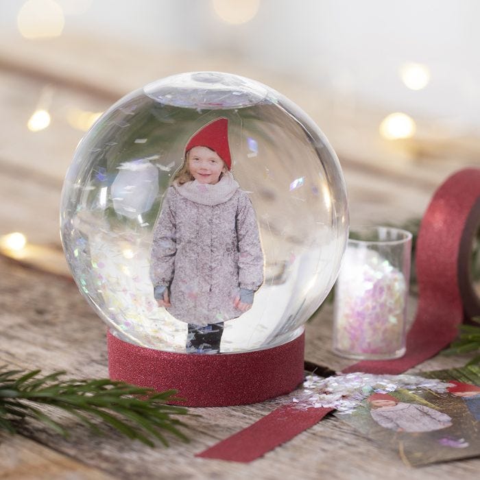 Un globo de nieve con una foto