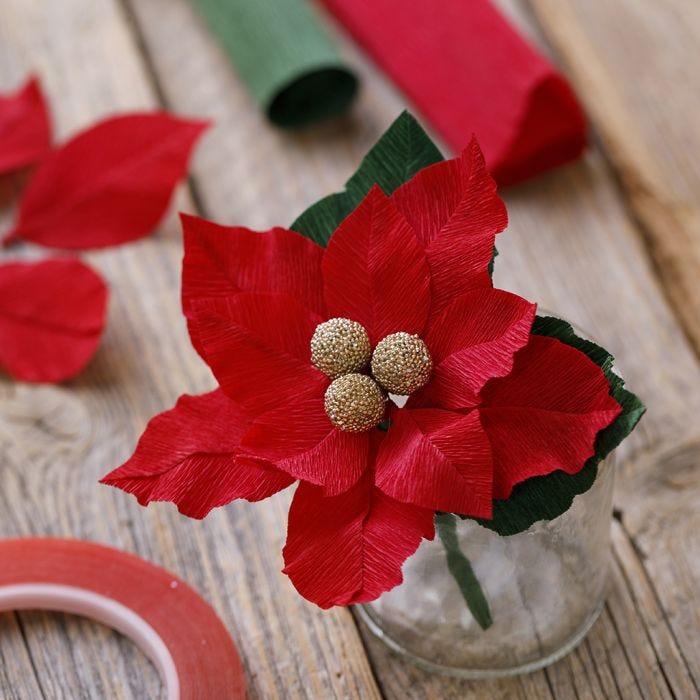 Papel de crepe poinsettia