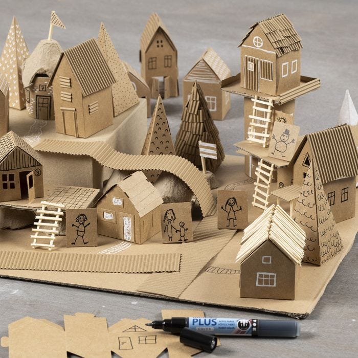 Build your very own city from recycled materials and card