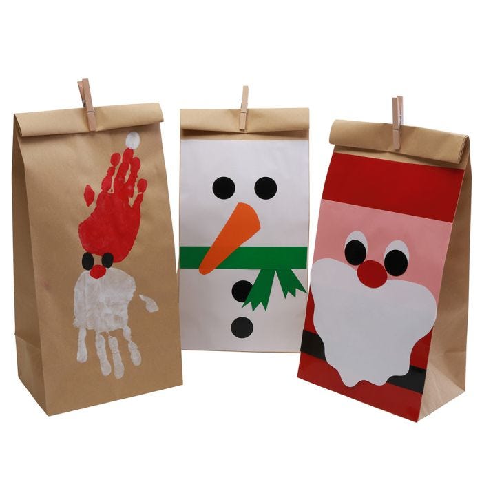 Beautiful Christmas bags decorated with glazed paper