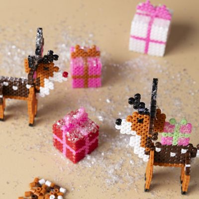 Regalos de Navidad de renos 3D y cuentas fusibles