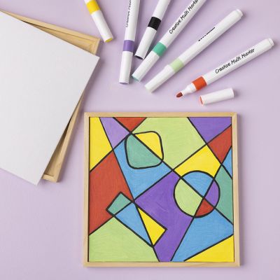 Arte geométrico en panel de lienzo