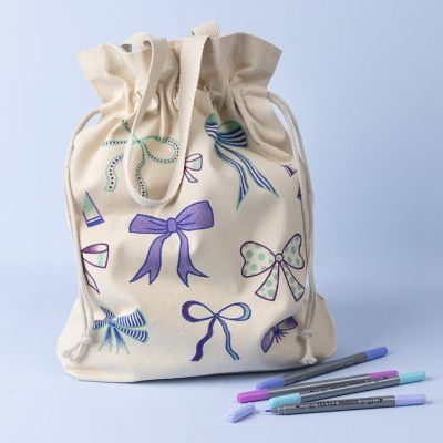 Bolsa con lazos en rotulador